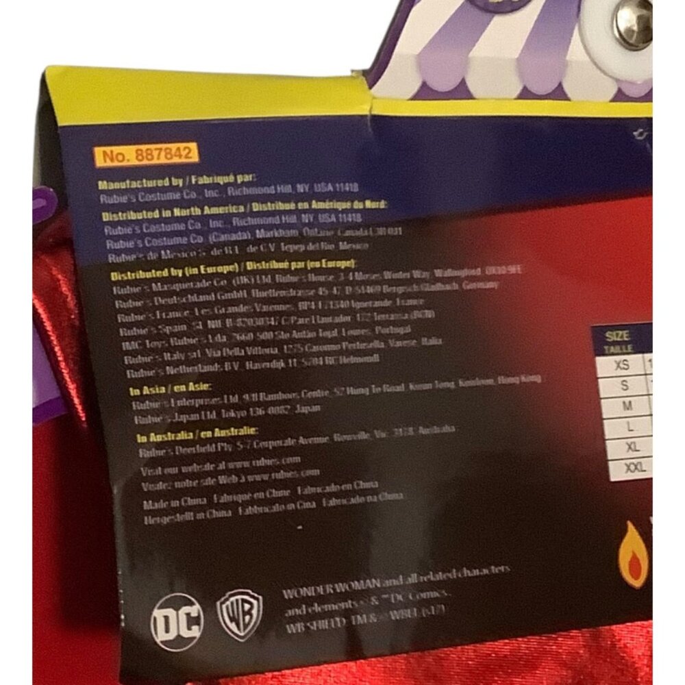 Rubies Justice League Dog Costume Super‎ Hero Wonder Woman Size XL No Headband - Picture 4 of 6